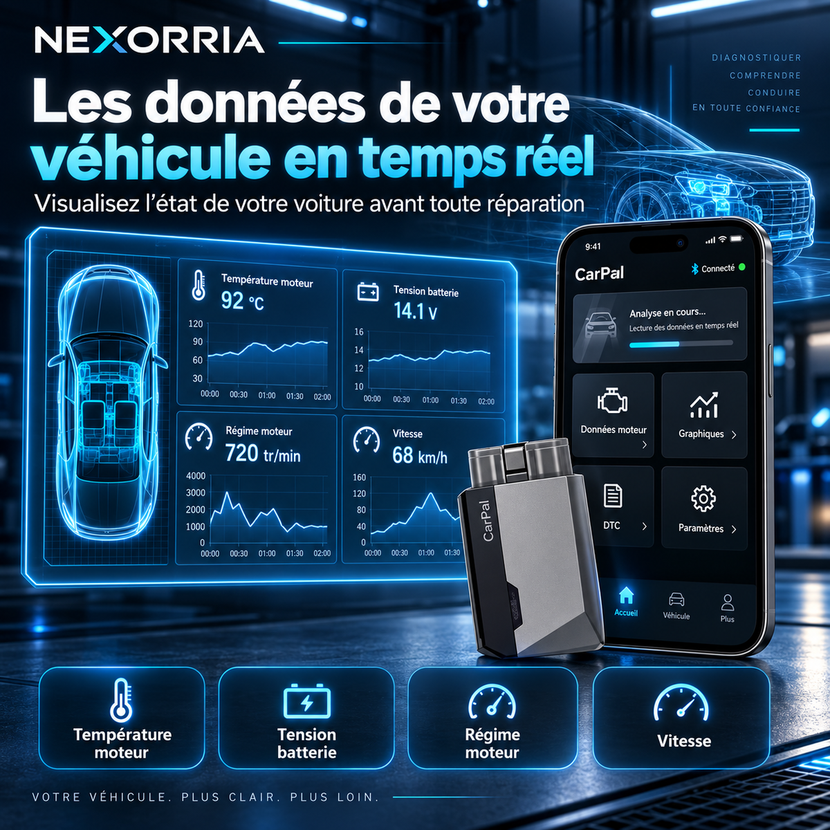 TOPDON CarPal - Scanner de Diagnostic OBD2 Bluetooth