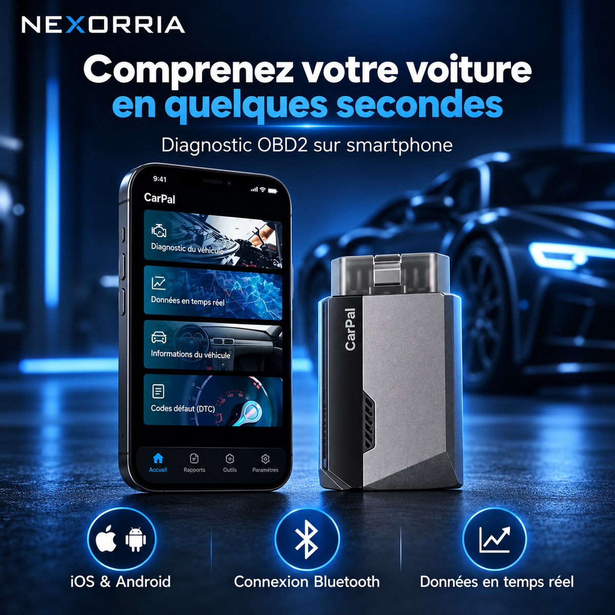 TOPDON CarPal - Scanner de Diagnostic OBD2 Bluetooth