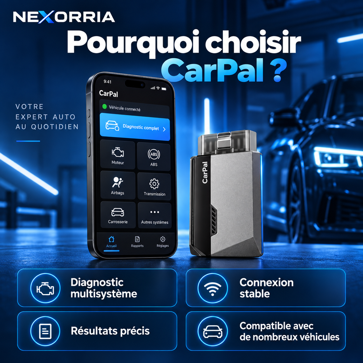 TOPDON CarPal - Scanner de Diagnostic OBD2 Bluetooth